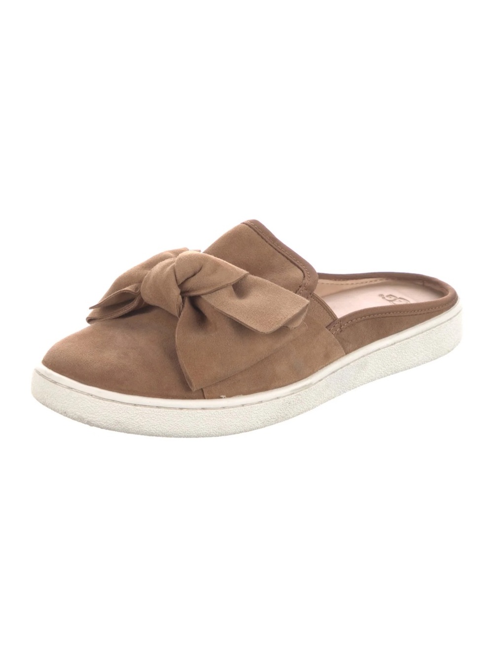 Ugg Tan Luci Suede Bow Accent Slip On Mules Size 8.5 US Women’s